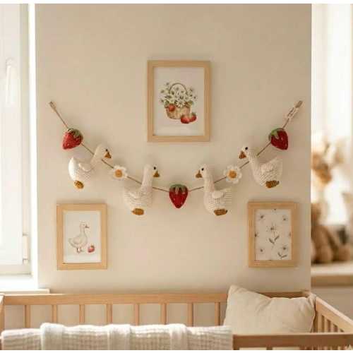 Silly Goose nursery garland, Baby room farm wall decoration