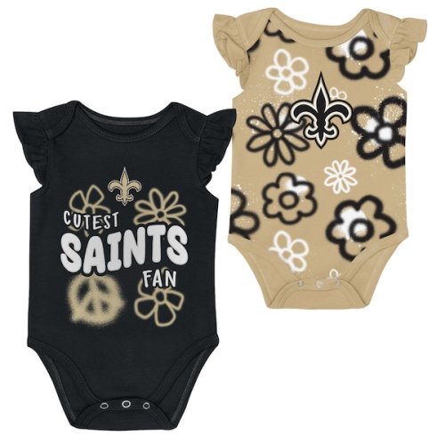 Girls Newborn & Infant New Orleans Saints Outerstuff The Sunshine Two-Piece Bodysuit Set