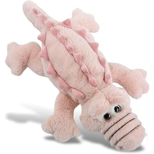 DolliBu Plush Alligator Stuffed Animal - Soft Huggable Pink Alligator Small, Adorable Playtime Plush Toy, Cute Wild Life Cuddle Gift, Super Soft Plush Doll Animal Toy for Kids and Adult - 14 Inch