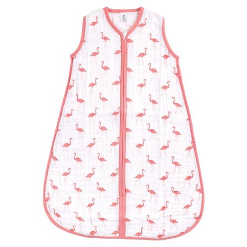 Yoga Sprout Baby Girls Sleeveless Muslin Cotton Sleeping Bag, Sack, Blanket, Flamingo, 6-12 Months