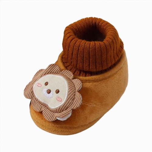 CAICJ98 Newborn Knit Booties Soft Baby Sock Boots for Infant Boys Girls First Walkers Non-Slip Baby Boy Girl Boots Coffee,5(Infant)