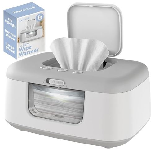 TinyBums Baby Wipe Warmer & Dispenser with LED Changing Light & On/Off Switch - Jool Baby (Gray)