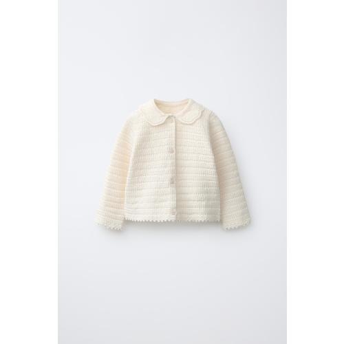 TEXTURED KNIT CARDIGAN - Ecru | ZARA United States