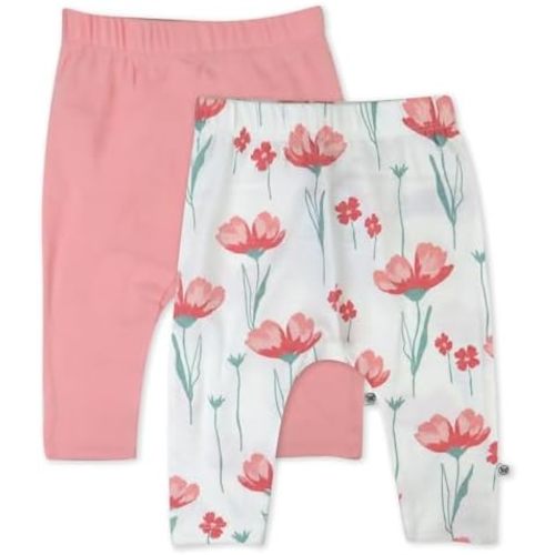 HonestBaby Unisex-Baby Multipack Harem Pants Roomy Fit Pull on Bottoms 100% Organic Cotton for Baby Boys, Girls