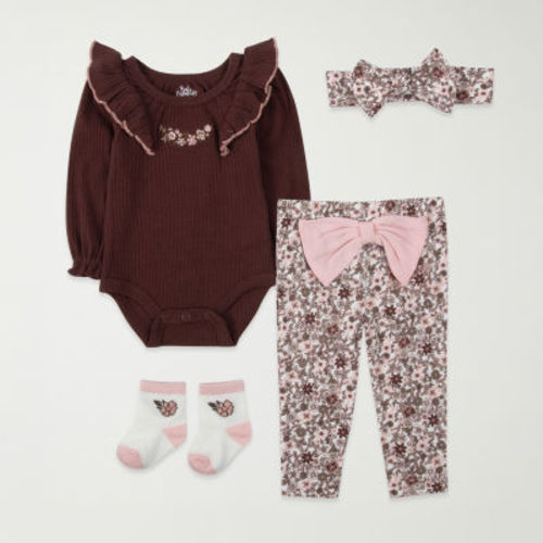 Baby Essentials Baby Girls 4-pc. Baby Clothing Set
