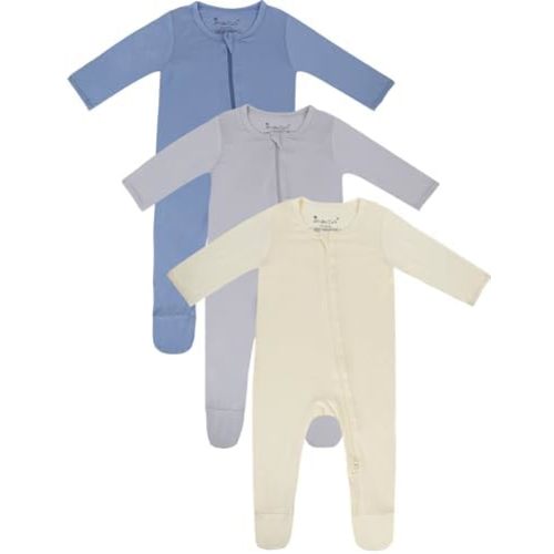 Jimonda Baby Romper Boys Girls Bamboo Pajamas 2-Way Zipper Footed Unisex Zip-Up Sleepers Sleep and Play pjs