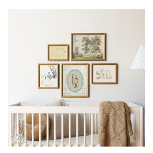 Winnie the Pooh Gallery Wall Art Set | Framed Nursery Decor | G26