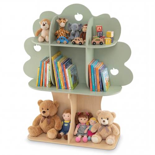 Costway 45” Kids Tree Bookshelf with Open Shelves for Reading Nook, - See Details