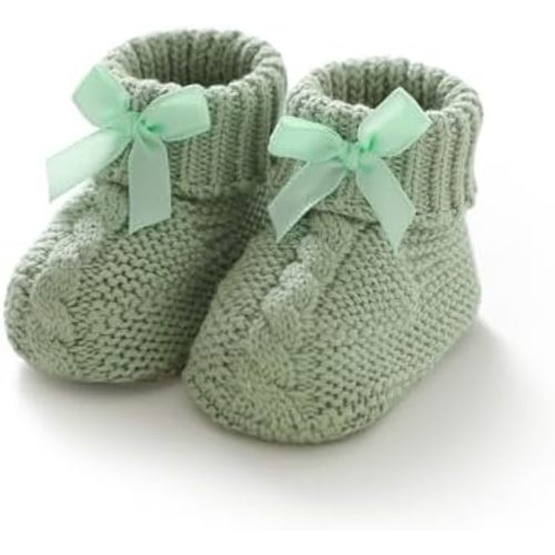 Baby Booties Newborn 100% Cotton Cozy Knit First Shoes