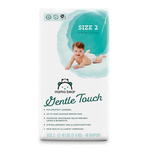 Amazon Brand - Mama Bear Gentle Touch Diapers, Size 2, 46 Count