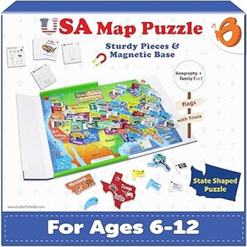 United States Map Magnetic Puzzles - USA Map 50 States & Capitals