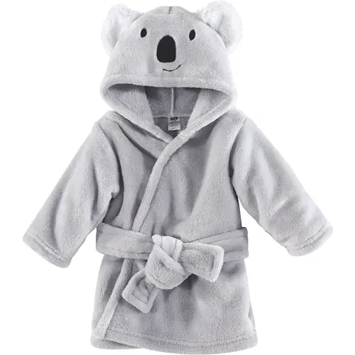 Hudson Baby Unisex Baby Plush Animal Face Bathrobe, Koala, 0-9 Months