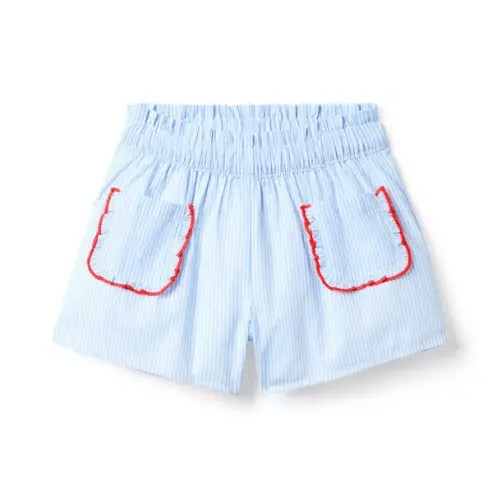 Girl Bliss Blue Stripe Striped Ruffle Short by Janie and Jack