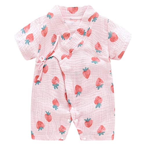 PAUBOLI Baby Kimono Robe Newborn Cotton Yarn Bodysuit Romper Infant Japanese Pajamas 0-24 Months