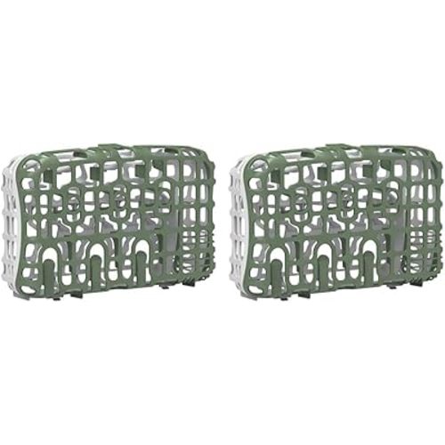 Dr. Brown's Dishwasher Basket for Small Baby Bottle Parts, Pacifiers, and Accessories, Clean, Store and Organize Newborn Essentials, BPA Free, Green (Pack of 2)