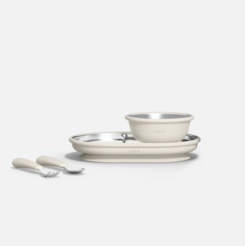 Stainless Mealtime Essentials - 4pc Set - Sage