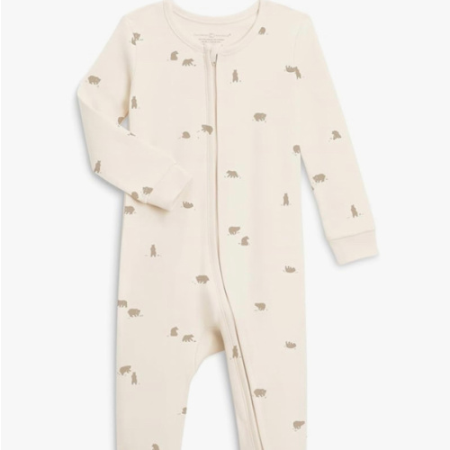6-12 Colored Organics Baby Zip-Up Footed Sleeper with 2-Way Zipper - Organic Cotton Pajamas