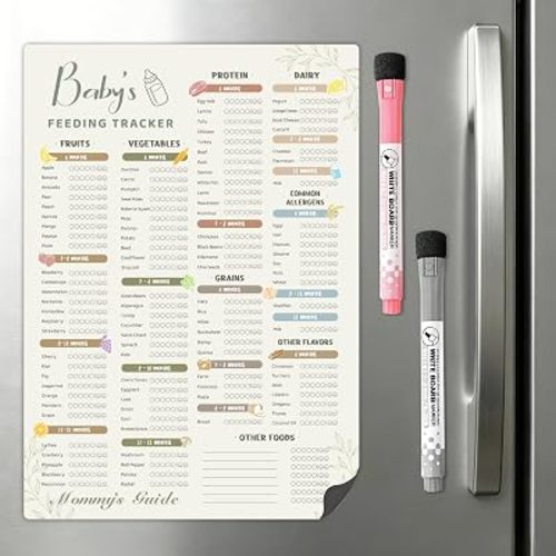 BIROYAL Baby First Food Tracker, Age-Staged Feeding, 100+ Foods, Morandi