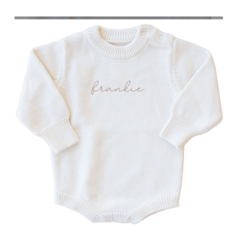 Personalized Knit Sweater Bubble Romper | Solid