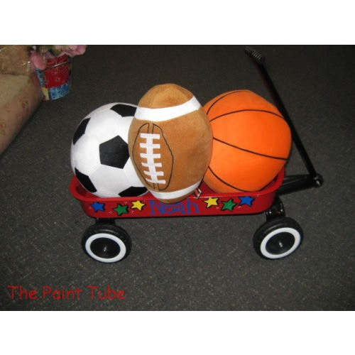 Velour Sports Pillows in Wagon