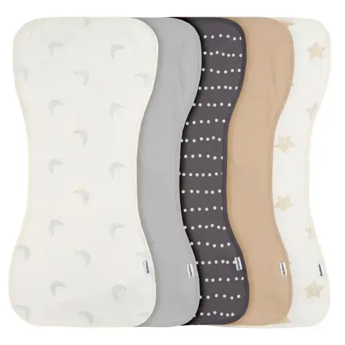5-Pack Baby Neutral Stars & Moons Jersey Burp Cloths – Gerber Childrenswear