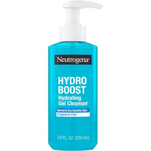 Neutrogena Hydro Boost Hydrating Gel Cleanser, Daily Face Wash for Sensitive Skin, Gentle Foaming Facial Cleanser, Noncomedogenic, Alcohol- and Fragrance-Free Hyaluronic Acid, 7.8 fl oz