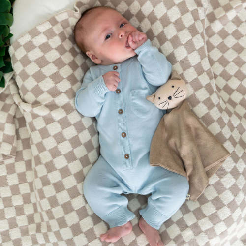 Checkered - Terry Knit Baby Blanket (Organic Cotton) - 2 Colors