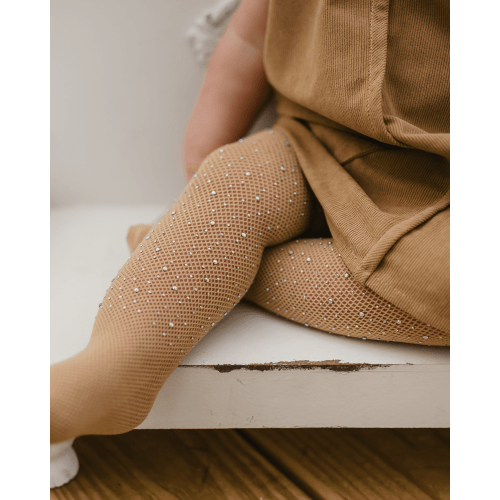 Rhinestone Fishnet Tights - Black - Bailey's Blossoms