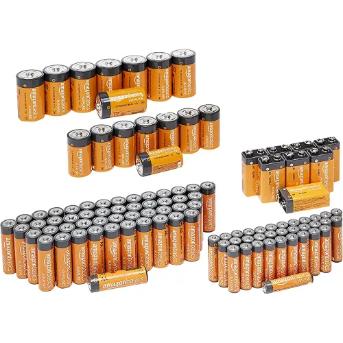 Amazon Basics 108 Count Alkaline Battery Super Value Pack - 48 AA + 36 AAA + 8 C + 8 D + 8 9Volt
