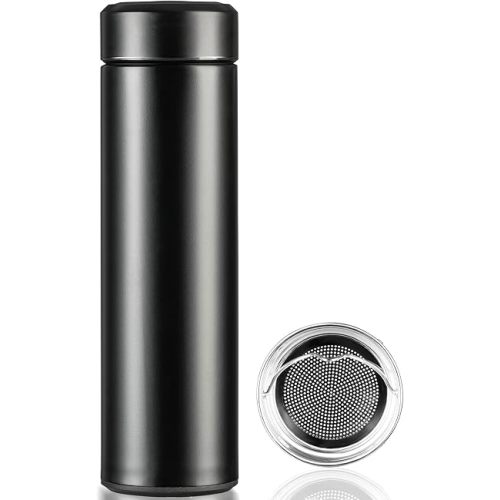 PARACITY Insulated Water Bottle, 15 oz Stainless Steel Water Bottle, Black