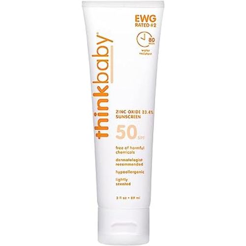 Thinkbaby Safe Sunscreen SPF 50, 3oz (Pack of 3)