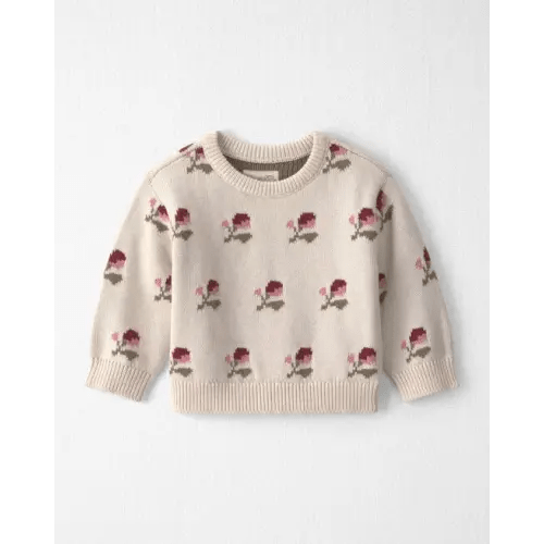 Baby Organic Cotton Sweater Knit Pullover in Wildflower Maize - Little Planet | Carter's
