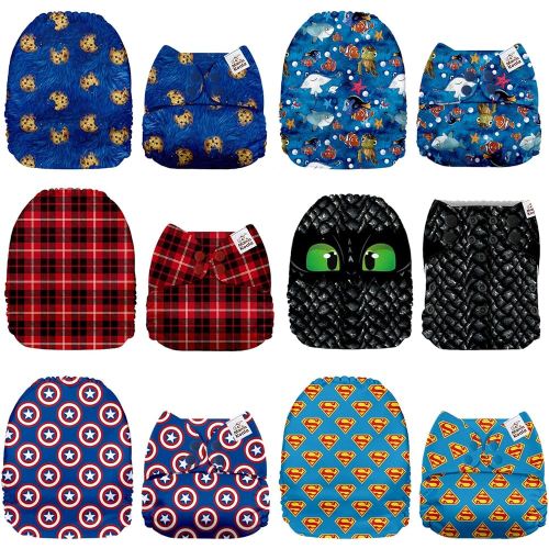 Mama Koala 1.0 Cloth Diapers for Babies, 6 Pack Pocket Shell Only (NO Inserts) - One Size Washable and Reusable Pocket Diapers for Newborns and Toddlers - 160011