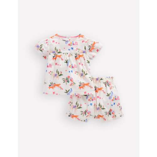Woven Bloomers Play Set - Ivory Small Tropical Animals | Boden USA