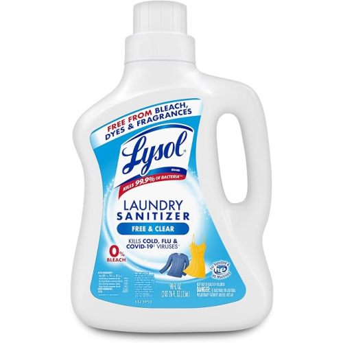 Lysol Laundry Sanitizer Liquid, Detergent Additive, Free & Clear, 90oz