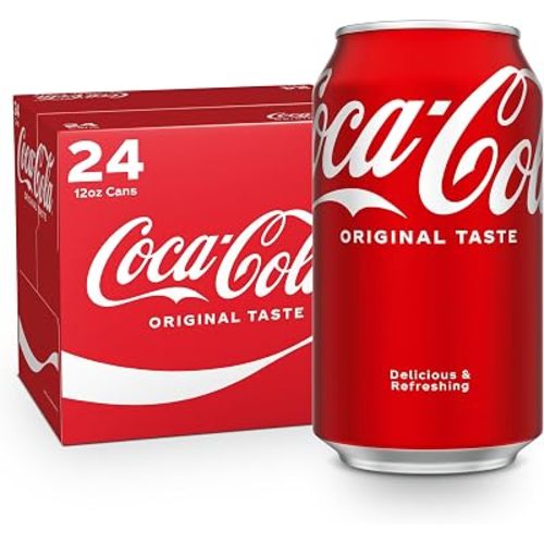Coca-Cola Soda Soft Drinks, 12 fl oz Cans, 24 Pack - Classic Cola