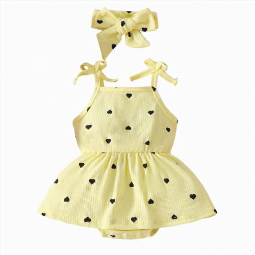 Leey-World Baby Girl Onesies Baby Cotton Sleeveless Bodysuits 18 Month Girl Clothes(Yellow,6-9 Months)