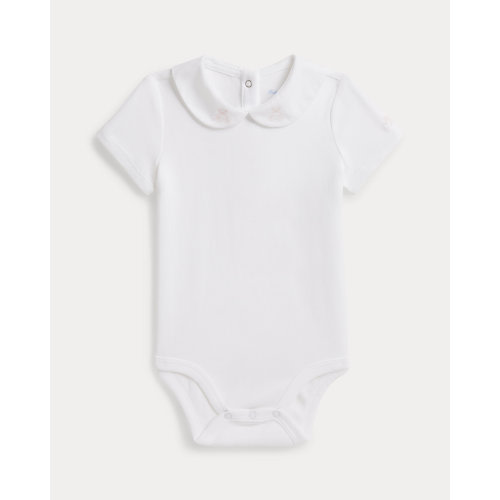 Embroidered-Collar Cotton Bodysuit
