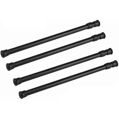 Cupboard Bars Tension Rods, 4 Pack Spring Tensions Rods 11.8 to 20 Inches Steel Adjustable Tension Curtain Rod Shower Rod Closet Rod Window Rods Black