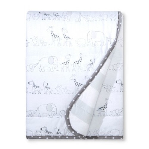 Jersey Knit Reversible Blanket Two by Two - Cloud Island™ Gray