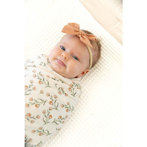 CORAL + CREAM FLORAL | SWADDLE