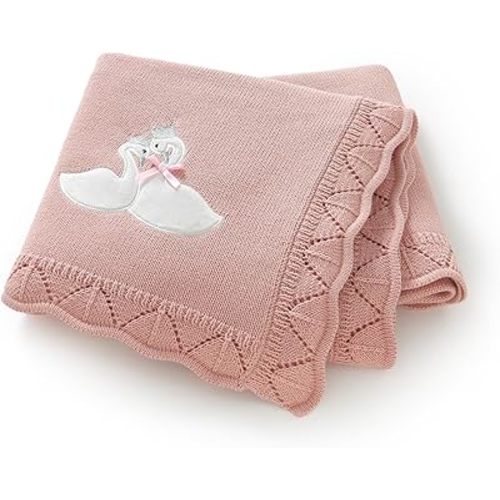 Cotton Baby Blanket for Girls Boys, 31.5x40 Inch (Pink)