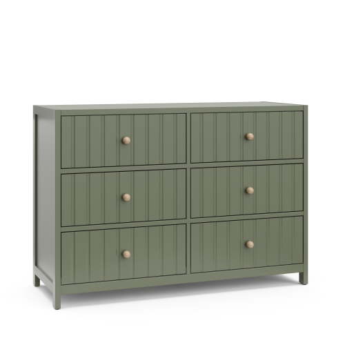 Graco Teddi 6 Drawer Nursery Double Dresser, Olive