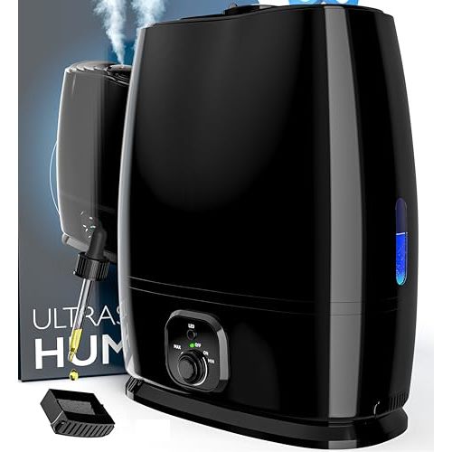 Everlasting Comfort Cool Mist Humidifiers for Bedroom 6L - Humidifier Large Room No-Filter, Quiet Air Humidifier for Plants, Allergies, Dry Skin, Congestion, 50 Hr Run Time