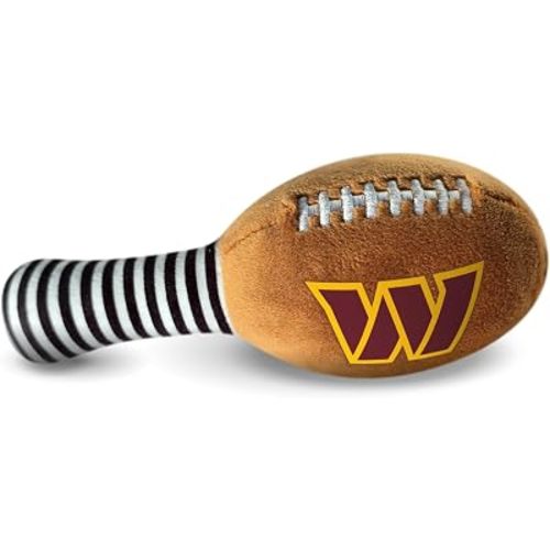 Washington Commanders Plush Football Rattle by Smilo - Officially Licensed NFL Baby Rattle Toy - Soft Baby Rattle with Bell - for Babies and Toddlers from 3 Months
