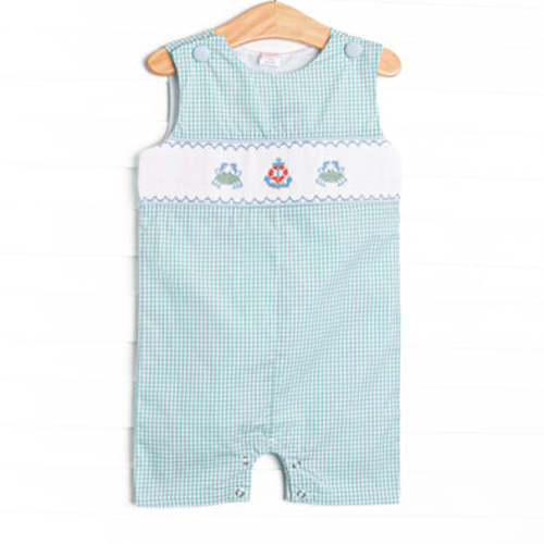 Harbor Days Smocked Jon Jon, Green – Stitchy Fish