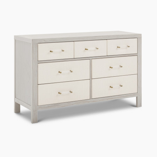 Namesake Eloise 7-Drawer Assembled Dresser - White Driftwood And Performance Pearl Eco-Weave