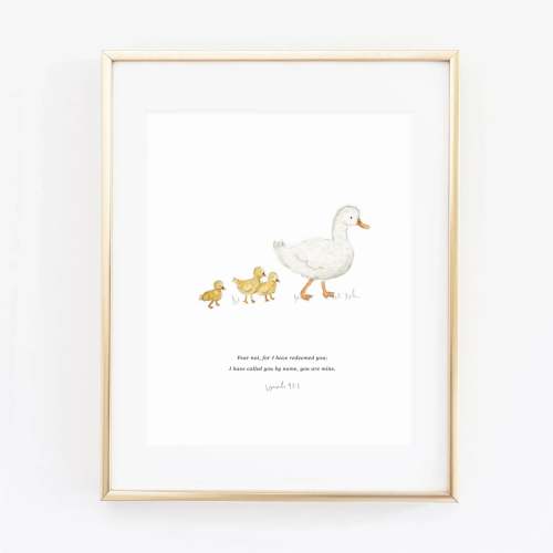 isaiah 43:1 mama + baby ducks scripture print – emily lex studio