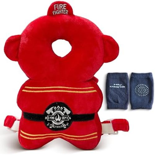 LITTLEZ RED Baby Head Protector Backpack Soft Landing & Safety Toddler Adjustable Baby Head Protection Back Cushion for Infant