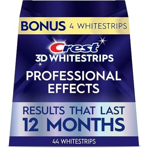 Crest Teeth Whitening Strips, Crest 3D Whitestrips Professional Effects, Enamel Safe Teeth Whitening Kit, 22 Treatments (44 Strips), Professional-Level Whitening, 19 Levels Whiter